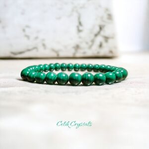 Malachite Bracelet Rare Top Quality From Congo 6mm Unisex